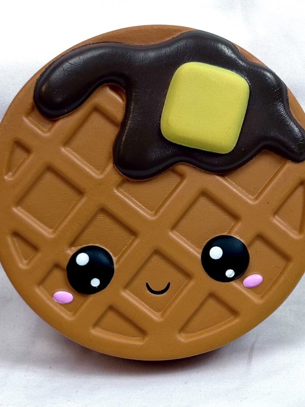 Jumbo Squishy Waffle 4.5 Inch Slow Rising Stress Ball or Squeeze Fidget Toy